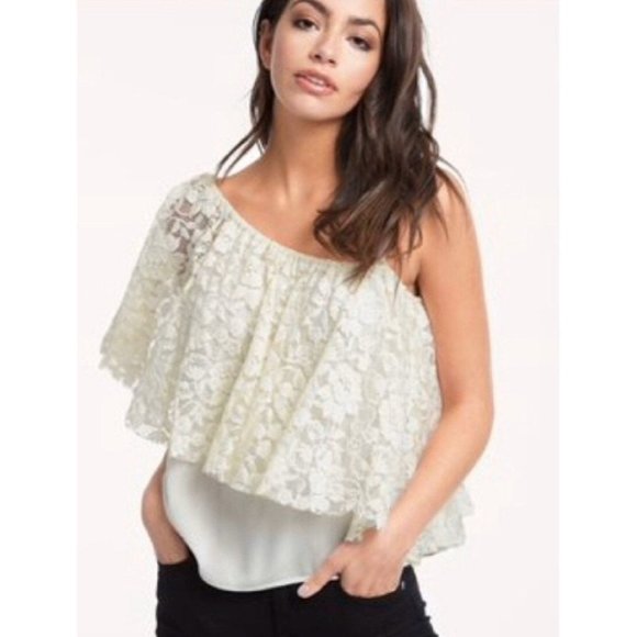 Ella Moss Tops - NEW Ella Moss Trello Lace One Shoulder Top Small